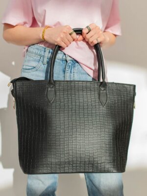 SIDE ZIP TOTE 02- BLACK
