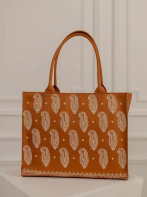 Zellbury Premium PU Tote Bag embroidered