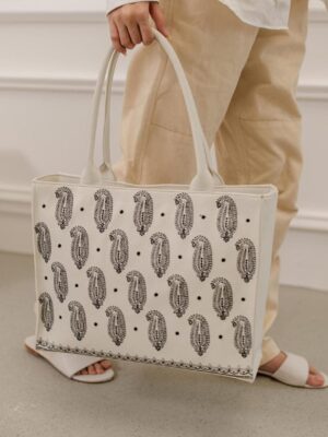 Zellbury Premium PU Tote Bag embroidered